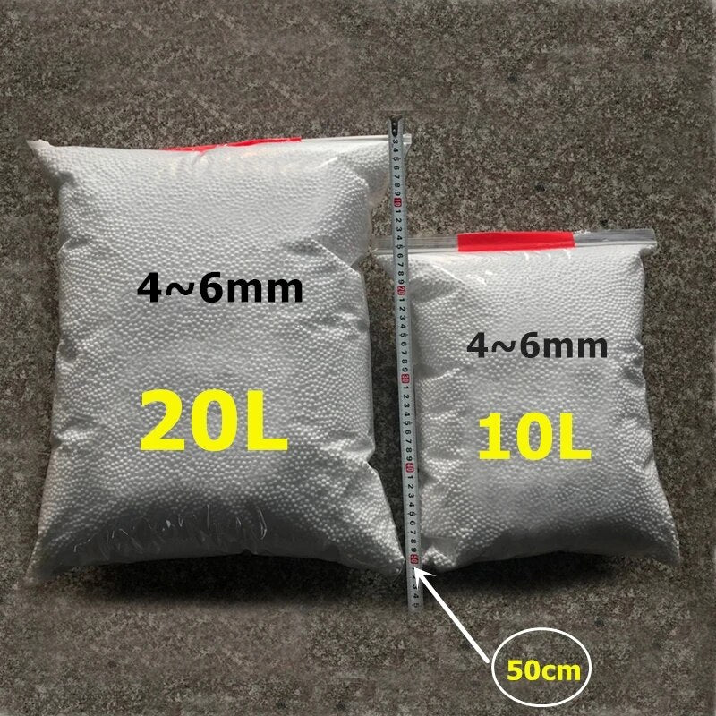 Billes de Rembourrage en Polystyrène - Remplissage Idéal pour Poufs, Coussins et Peluches Géantes