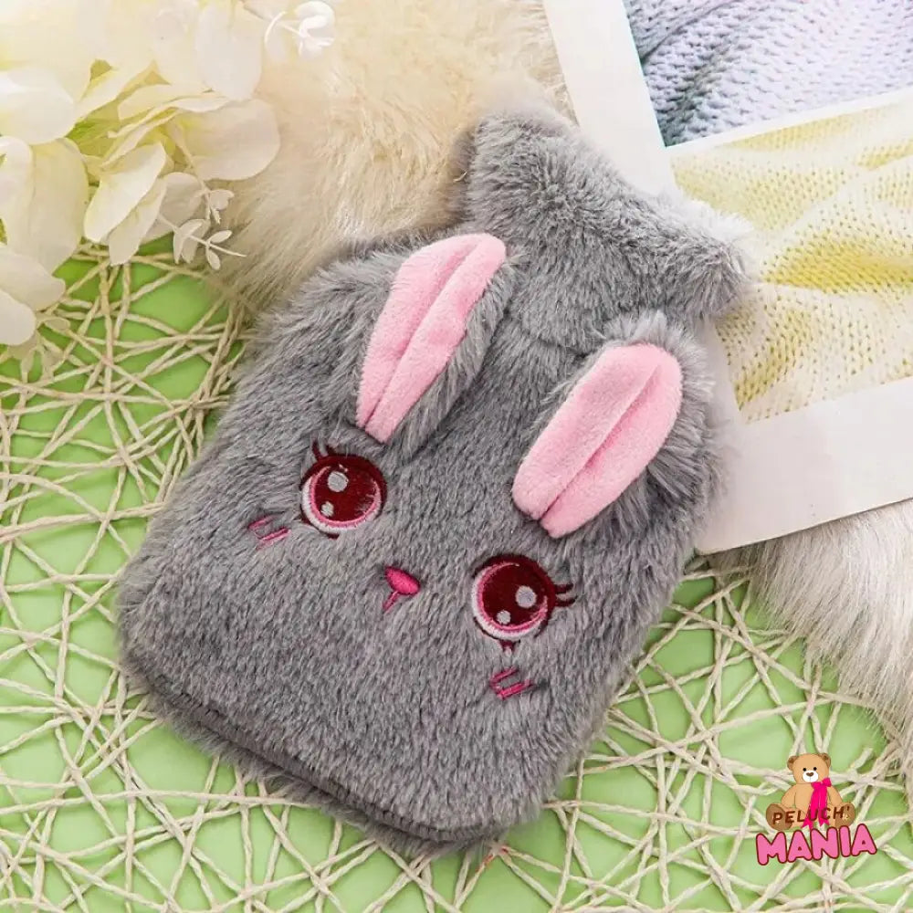Bouillotte Peluche Lapin Kawaii Gris