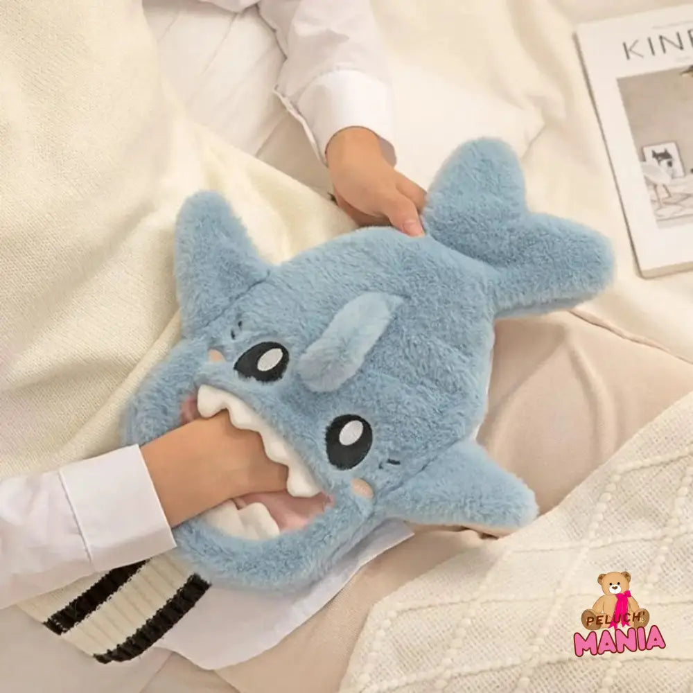 Bouillotte Peluche Requin Bleu