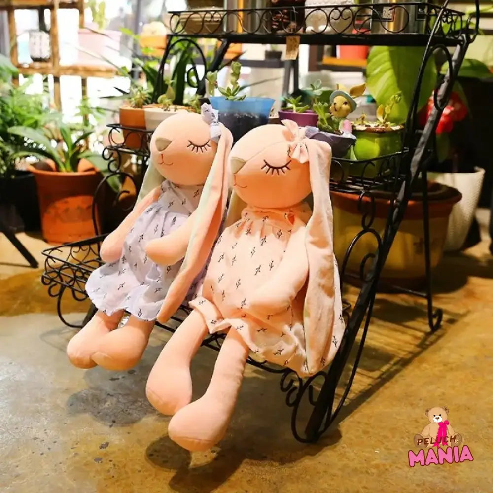 Doudou Lapin Grandes Oreilles Élégante Peluche