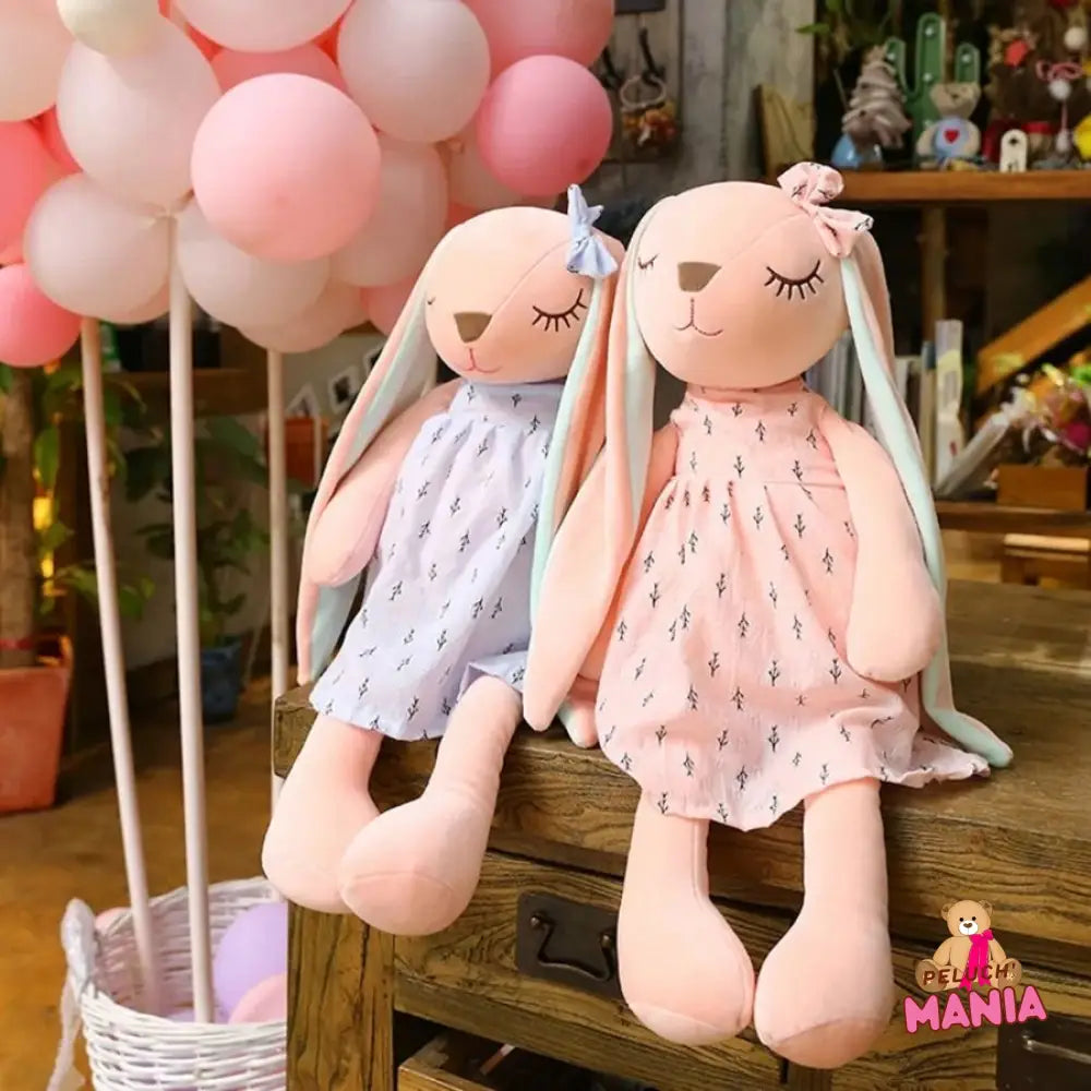 Doudou Lapin Grandes Oreilles Élégante Peluche
