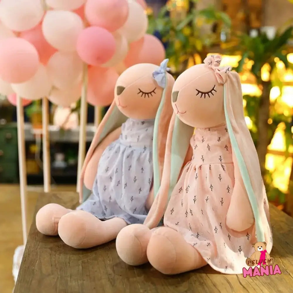 Doudou Lapin Grandes Oreilles Élégante Peluche