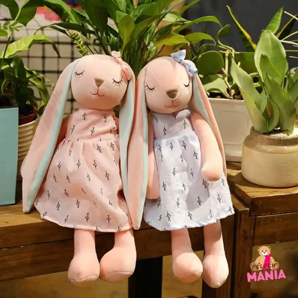 Doudou Lapin Grandes Oreilles Élégante Peluche
