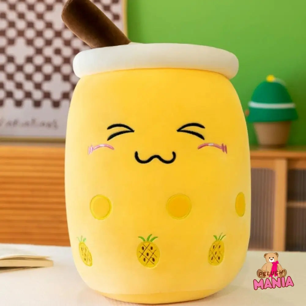 Peluche Bubble Tea Fruit Kawaii Timide Ananas / 20 - 25Cm