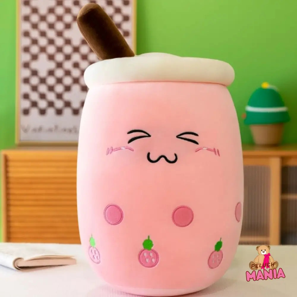 Peluche Bubble Tea Fruit Kawaii Timide Fraise / 20 - 25Cm
