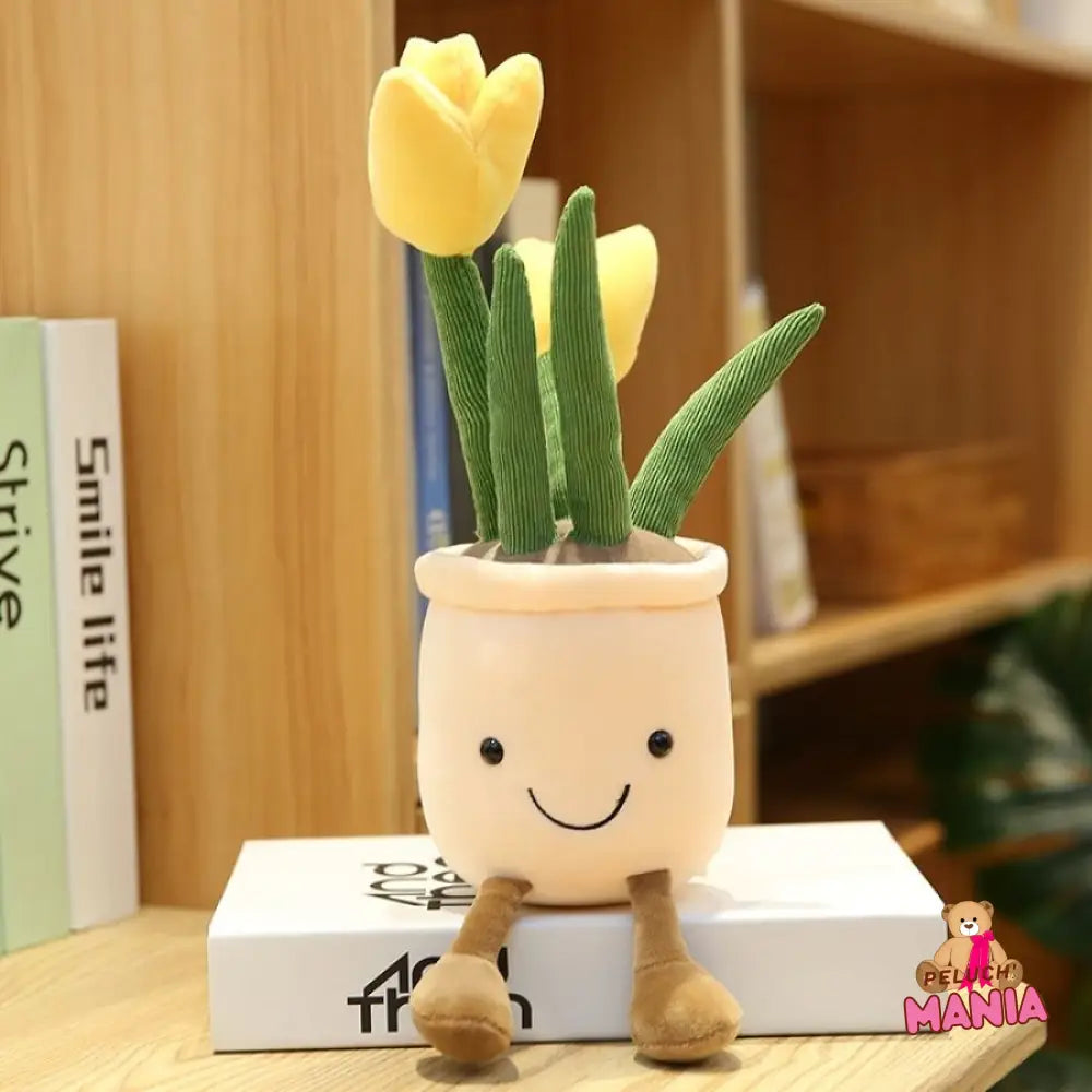 Peluche Kawaii Fleur Tulipe Jaune