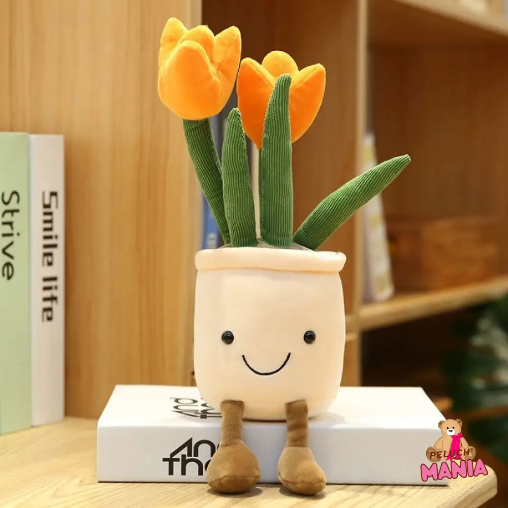 Peluche Kawaii Fleur Tulipe Orange