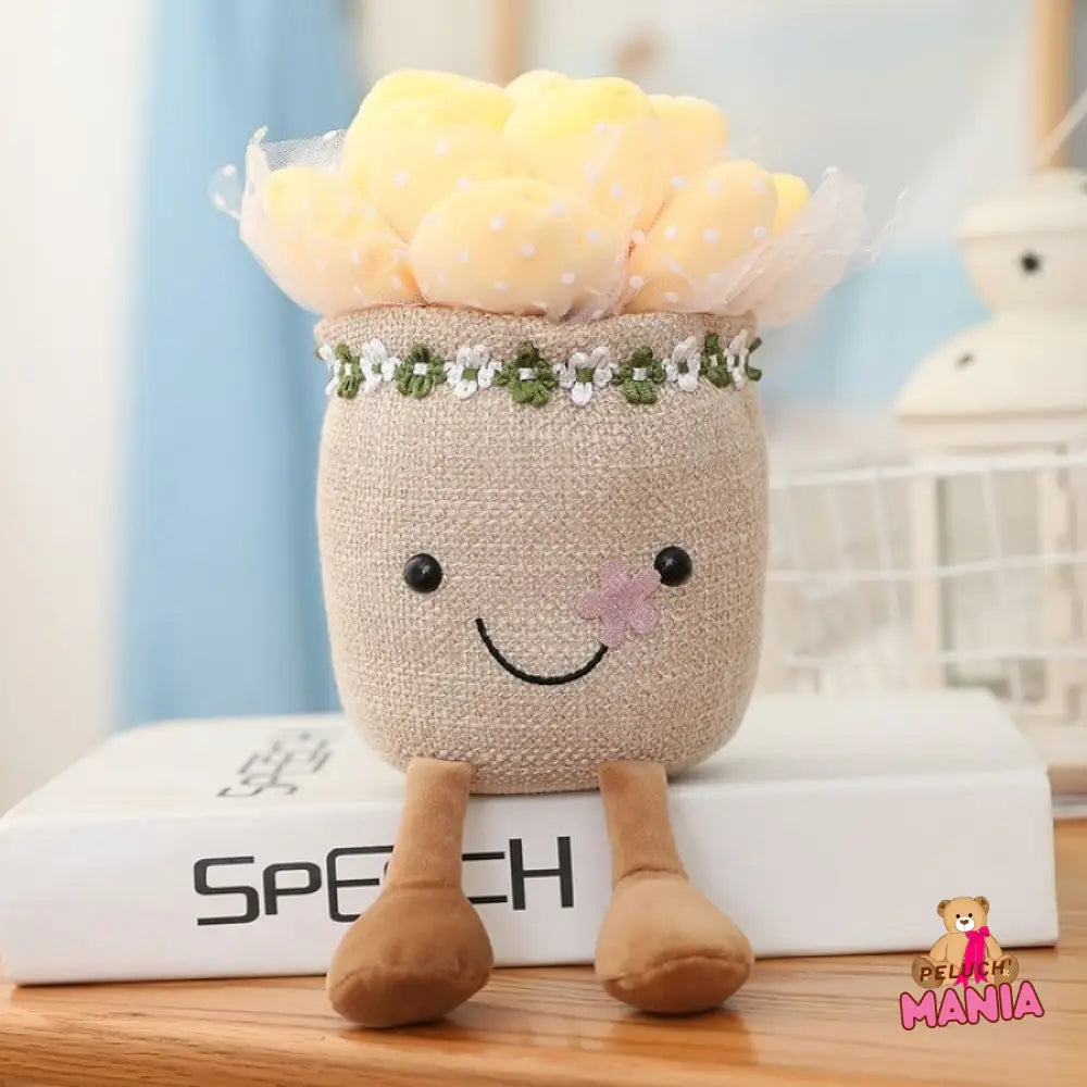 Peluche Kawaii Plante Mariage Jaune