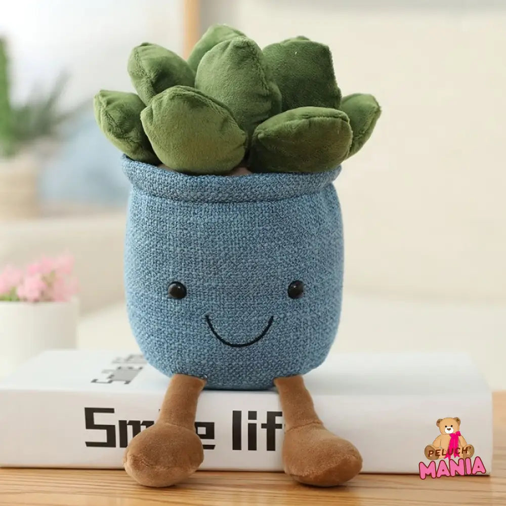 Peluche Plante Succulente Kawaii Bleu