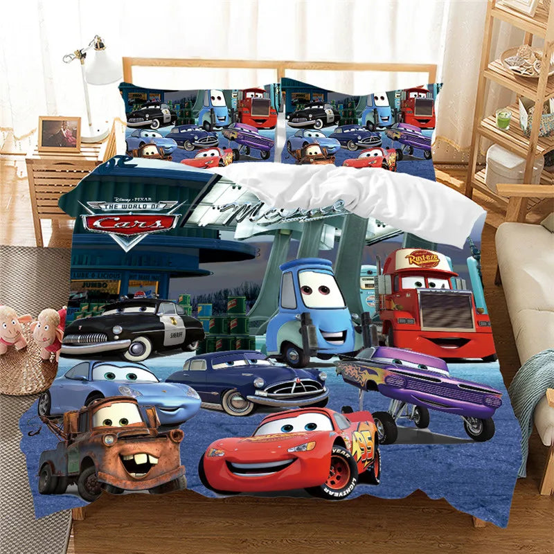 Cars and friends duvet cover